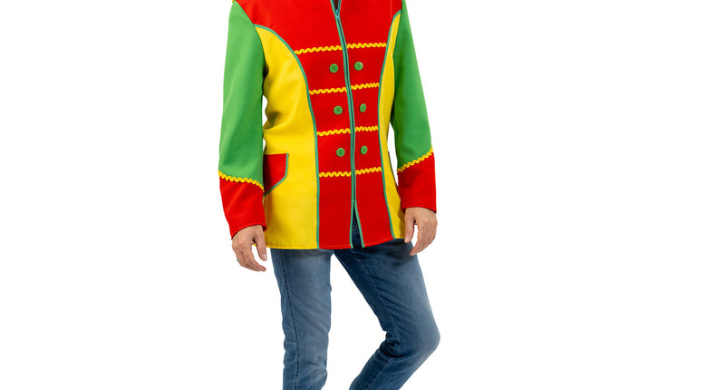 Funny Fashion Jas carnaval rood, geel, groen heren