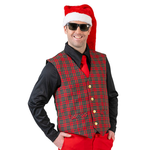 Funny Fashion Kerst gilet tartan
