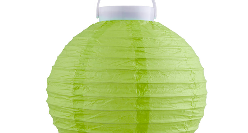 Funny Fashion Lampion van papier groen 20 cm met licht