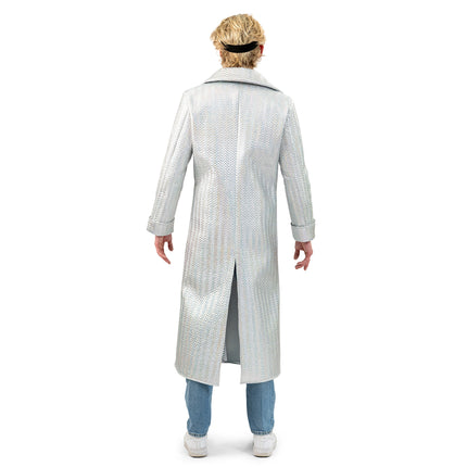 Funny Fashion Lange Zilveren jas heren Burning Man
