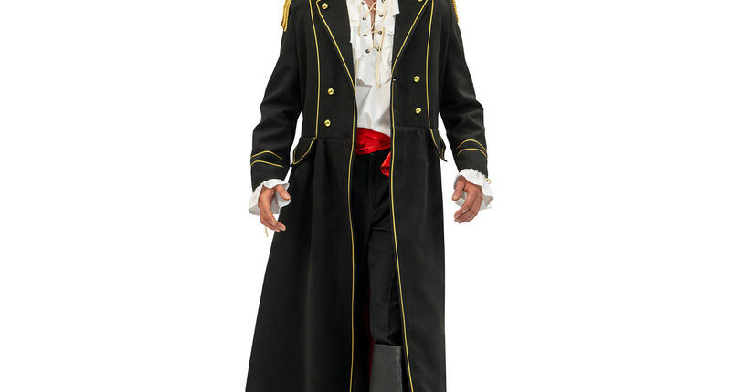 Funny Fashion Luxe piraten jas zwart heren Leo