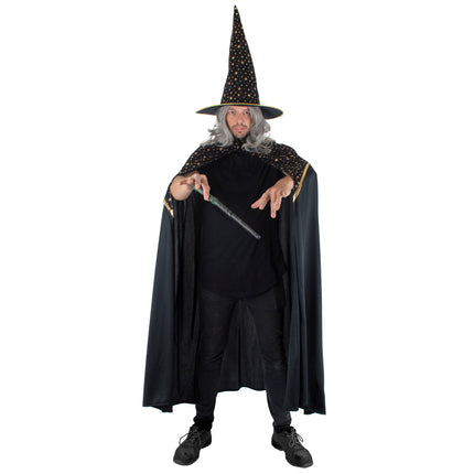 Funny Fashion Magiër cape tovenaar met sterren