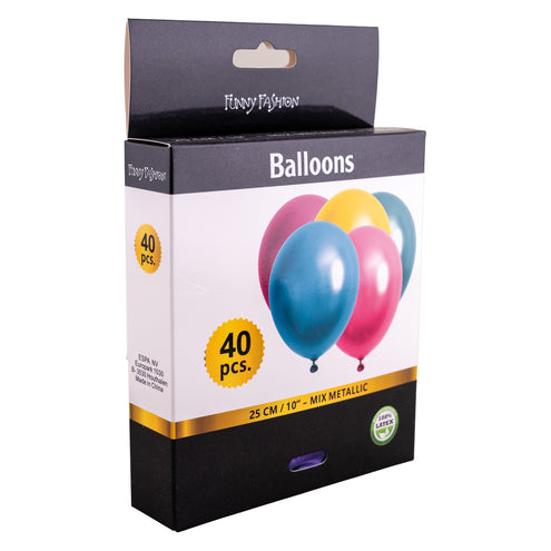 Funny Fashion Metallic gekleurde ballonnen 40st