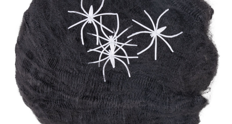 Funny Fashion Nep spinnenweb zwart met spinnen