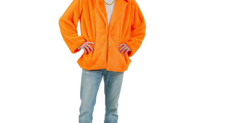 Funny Fashion Oranje bontjas fluffy