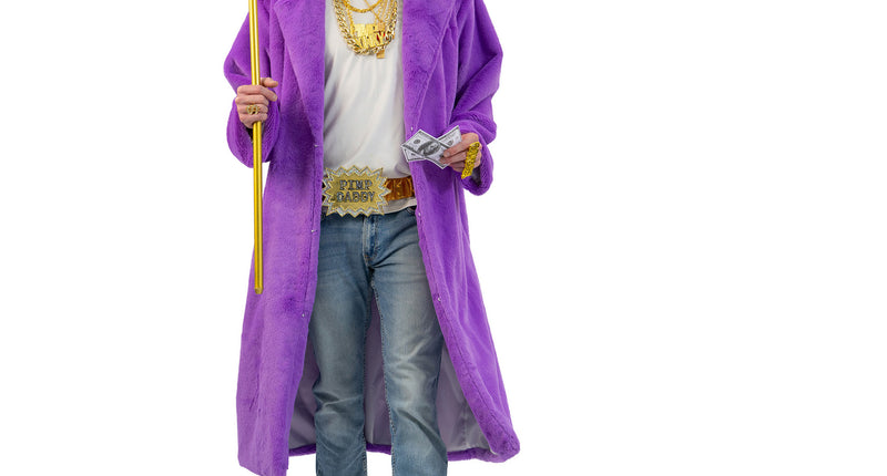 Funny Fashion Paarse Fluffy lange bont jas