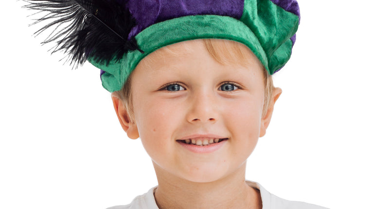 Funny Fashion Pieten muts kind groen paars