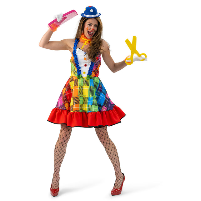 Funny Fashion Regenboog Clowns jurk dames Rosy
