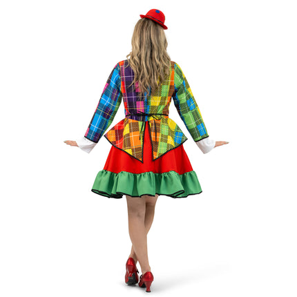 Funny Fashion Regenboog Clownsjurk dames Rose