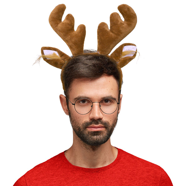 Funny Fashion Rendier haarband bruin kerst