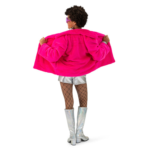 Funny Fashion Roze bontjas fluffy