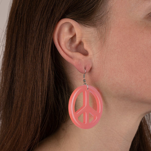 Funny Fashion Roze hippie oorbellen