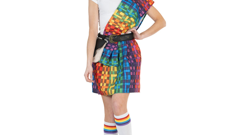 Funny Fashion Schotse kilt regenboog