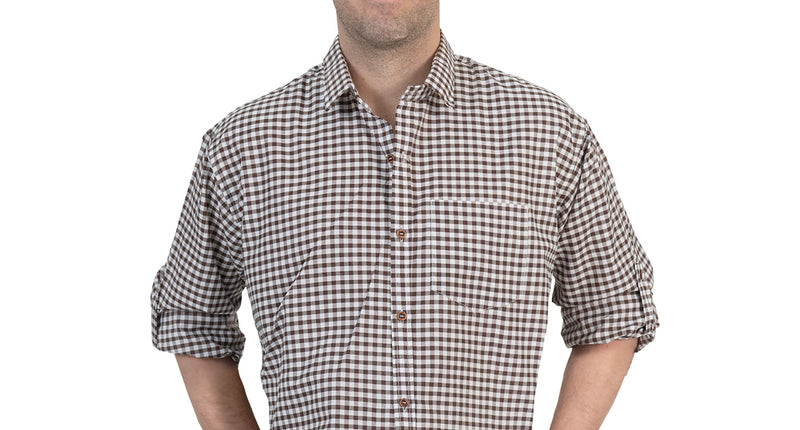 Funny Fashion Shirt oktoberfest bruin wit geblokt