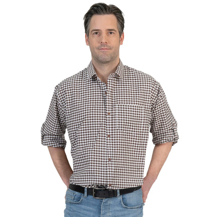 Funny Fashion Shirt oktoberfest bruin wit geblokt