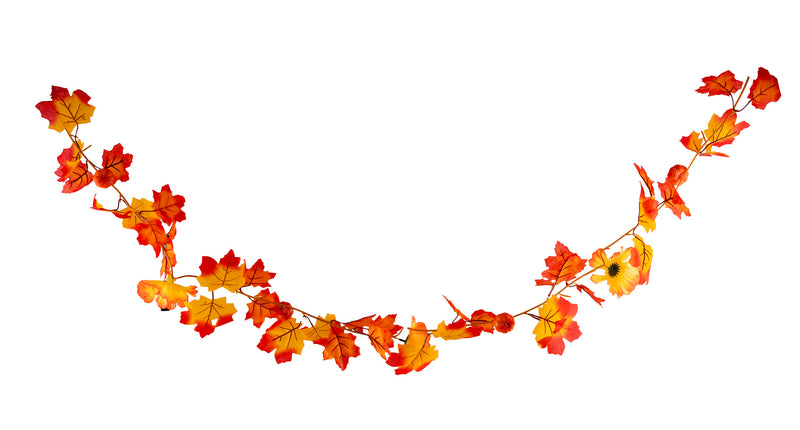 Funny Fashion Slinger herfst pompoenen en bladeren 175cm