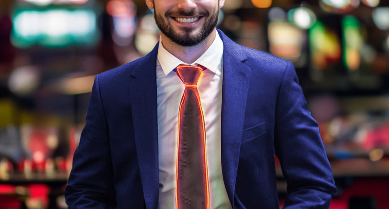 Funny Fashion Stropdas met licht oranje