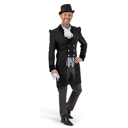 Funny Fashion Victoriaanse kostuum zwart/wit heren