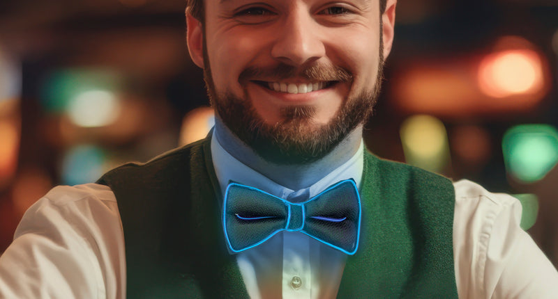 Funny Fashion Vlinderdas met licht blauw