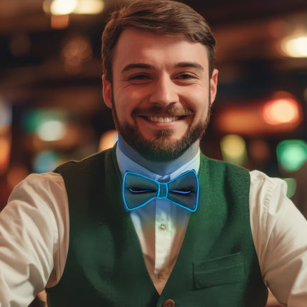 Funny Fashion Vlinderdas met licht blauw