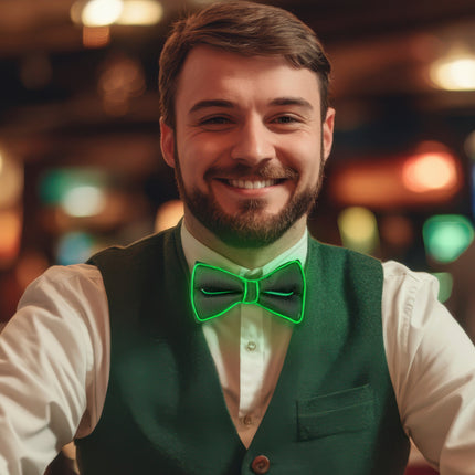 Funny Fashion Vlinderdas met licht groen