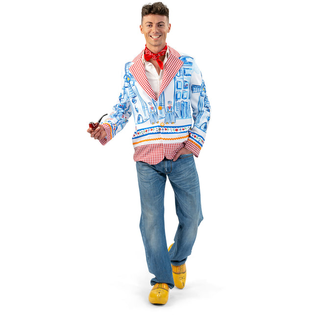 Funny Fashion Volendamse jas Delfts blauw heren