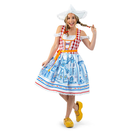 Funny Fashion Volendamse jurk Delfts blauw dames