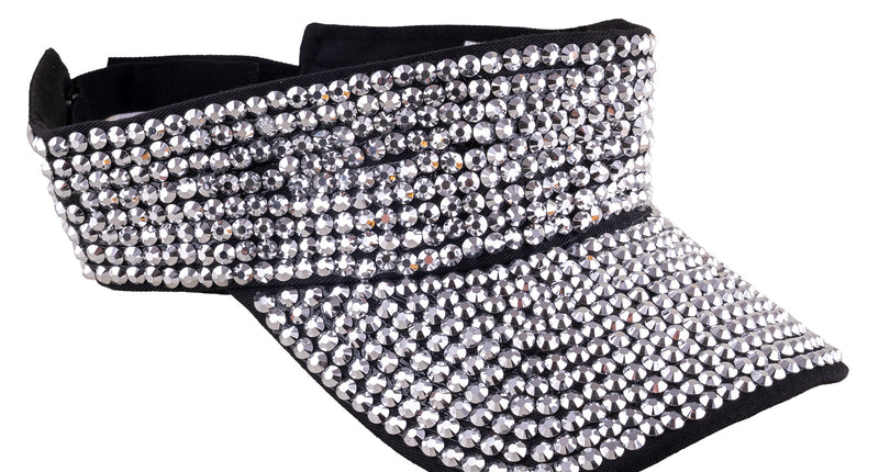 Funny Fashion Zonneklep met strass zilver