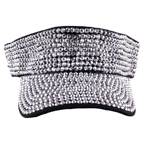 Funny Fashion Zonneklep met strass zilver