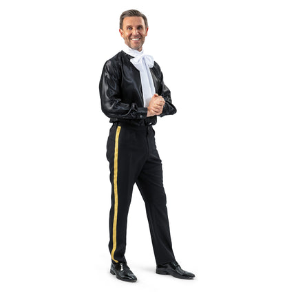 Funny Fashion Zwarte broek met gouden bies