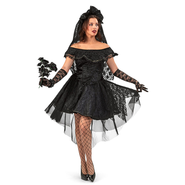 Funny Fashion Zwarte weduwe pak dames