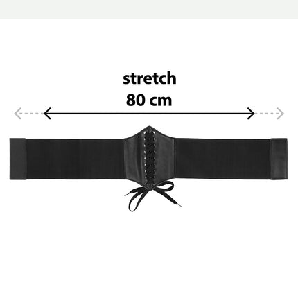 Gothic korset plat uitgelegd met brede stretch zijbanden en een taille van 80 cm