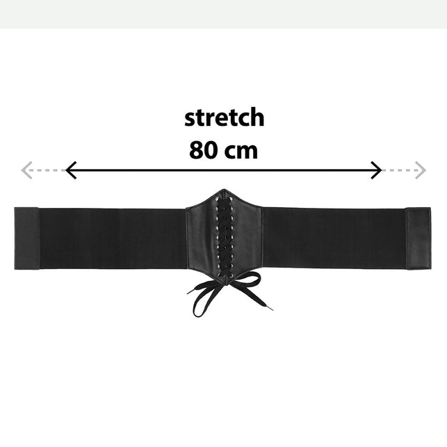 Gothic korset plat uitgelegd met brede stretch zijbanden en een taille van 80 cm
