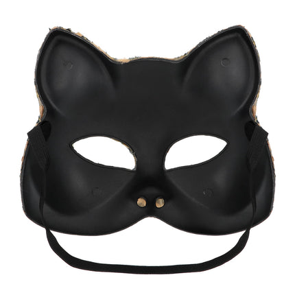Halfmasker Feline binnenzijde: zwarte voorgevormde schaal met ruime oogopeningen