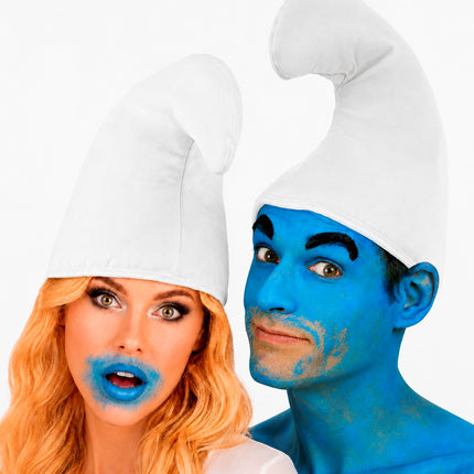 Hoed dwerg wit als duo-outfit voor dames en heren op een verkleedfeest