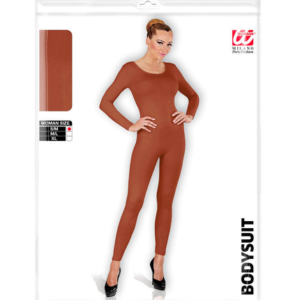 Lange body in lichaamskleur voor dames in verpakking met maatkeuze S/M