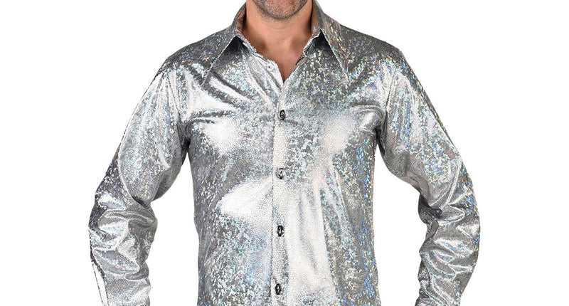 Magic by Freddy's Overhemd holografisch zilver heren
