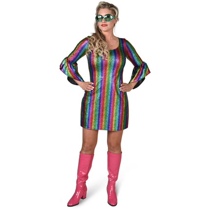 Magic by Freddy's Regenboog glitter jurk dames