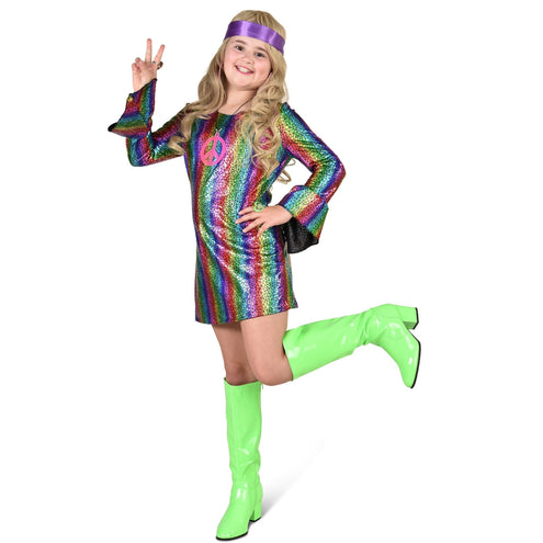 Magic by Freddy's Regenboog jurkje glitter kind