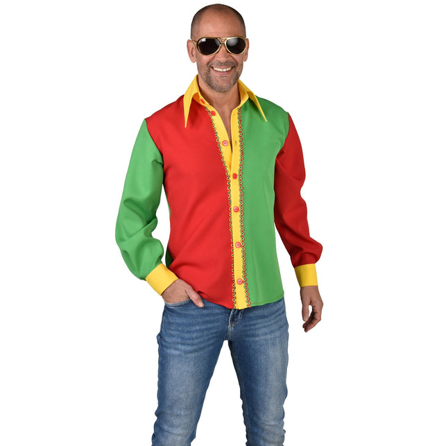 Magic by Freddy's Rood geel groen overhemd blouse heren
