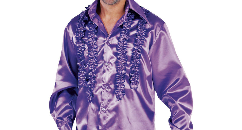 Magic by Freddy's Ruche blouse overhemd paars heren