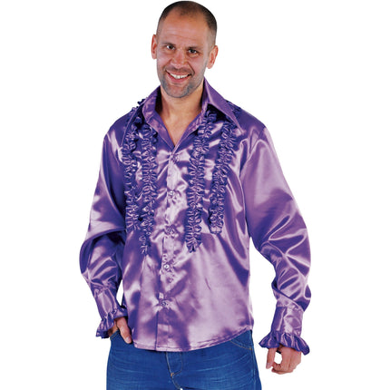 Magic by Freddy's Ruche blouse overhemd paars heren