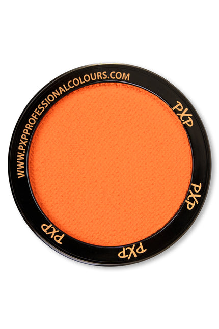Neon schmink peach van PXP, 10 gram waterschmink in rond kuipje met neonoranje kleur