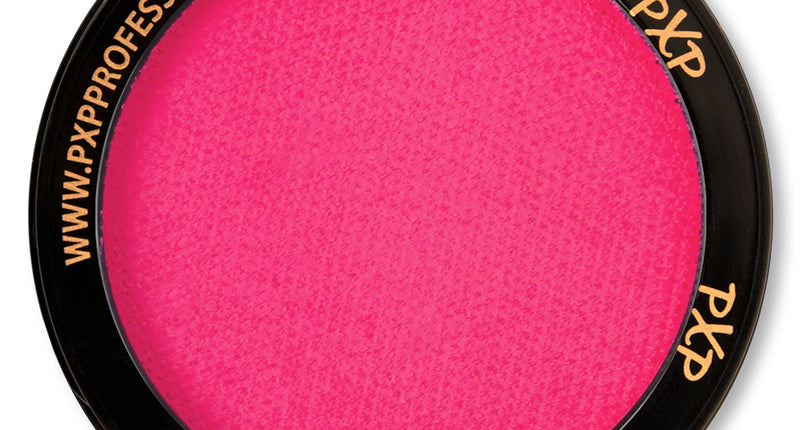 Neon schmink roze van PXP in zwart potje van 10 gram, aqua face paint voor discofeest