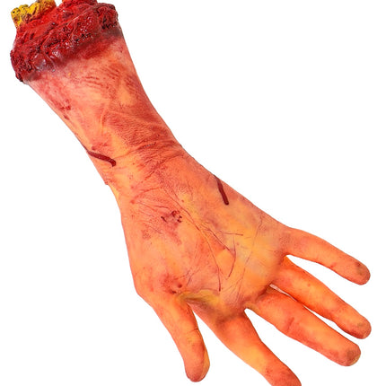 Nep onderarm in huidtint met adertjes en sneden, decoratie voor Halloween