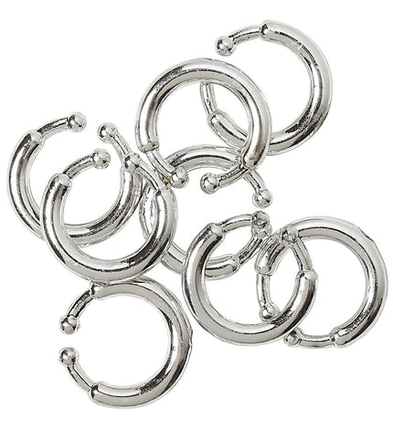 Nep piercing clip in zilver, meerdere open ringetjes met balletjes in glanzende metaallook
