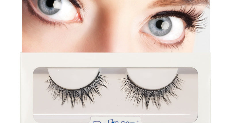 Nepwimpers Delicate zwart in verpakking, fijne plakwimpers voor dames voor Halloween of themafeest