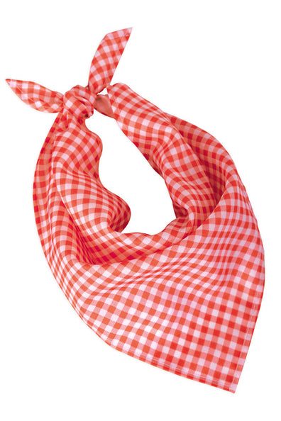 Oktoberfeest sjaaltje rood/wit met knoop, driehoekig halsdoekje met fijne rood-witte ruitprint