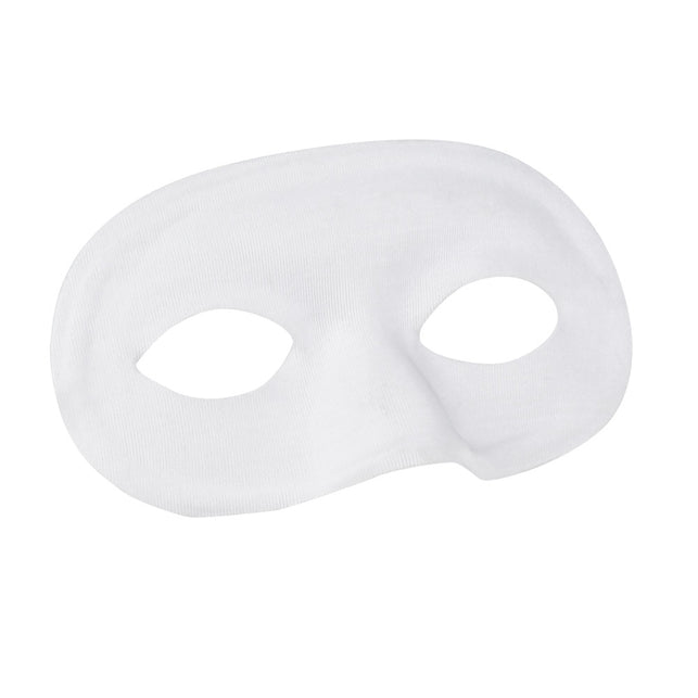 Oogmasker Basic wit los gefotografeerd, stoffen halfmasker met amandelvormige oogopeningen