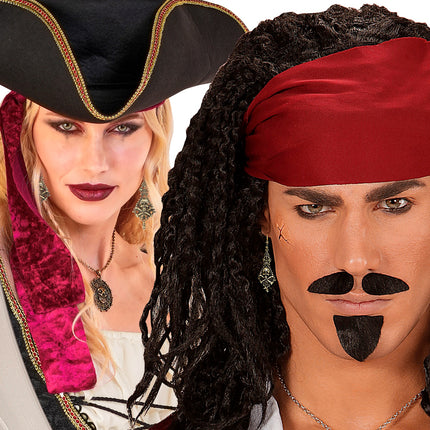 Oorbellen schedel en botten bij piratenhoed en zeeroverslook voor dames en heren